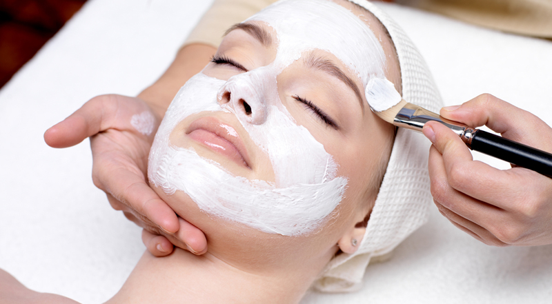 Woman getting a facial